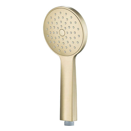 JTP Vos Shower Handset in brushed brass with five spray patterns and ergonomic design