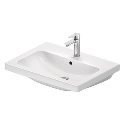 Duravit D - Code Wall Hung Rectangular Basin with Overflow 650mm Wide 1 Tap Hole - White - 23996500002 - TAP 'N' SHOWER