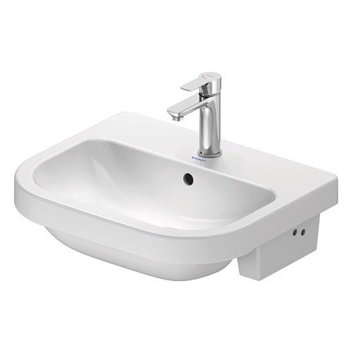 Duravit D - Code Rectangular Wall Hung Basin with Overflow 550mm Wide 1 Tap Hole - White - 24035500002 - TAP 'N' SHOWER