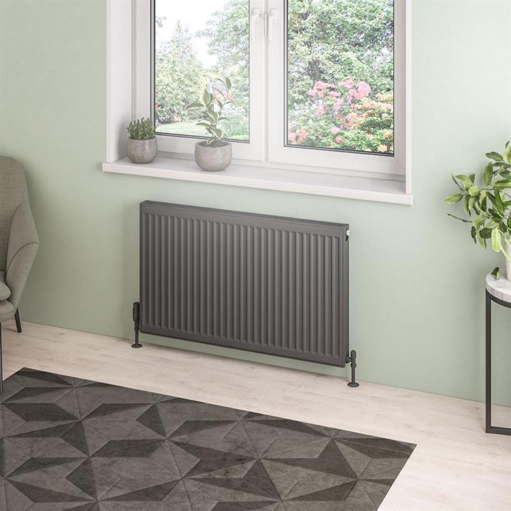 Eastbrook Type 21 Compact Panel Radiator 600mm x 1000mm - Matt Anthracite - 25.0122 - TAP 'N' SHOWER