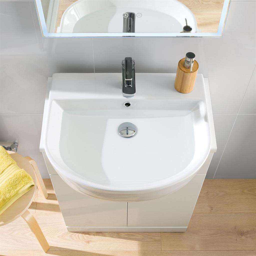 Eastbrook Metro Slim Rim 1 Tap Hole Semi - Recessed Basin - White - 26.0097 - TAP 'N' SHOWER