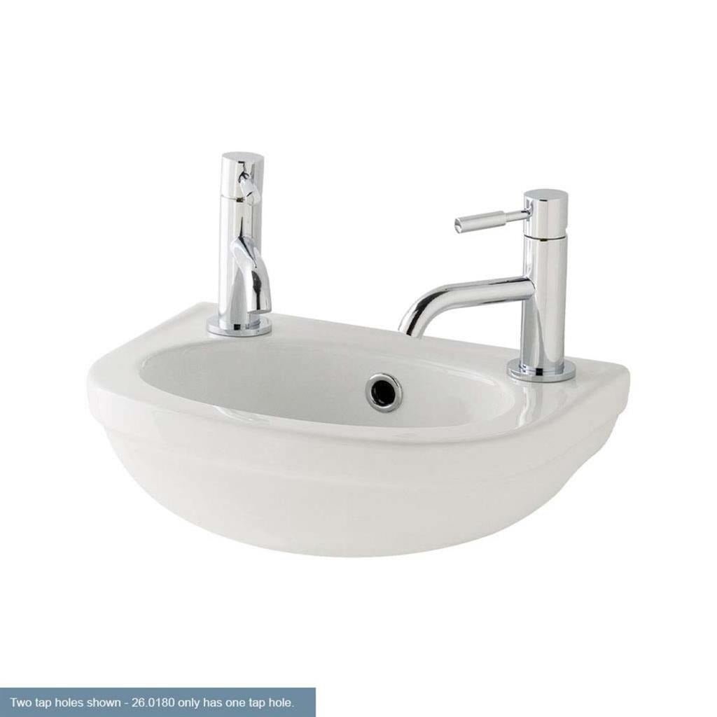 Eastbrook Dura 360mm 1 Tap Hole Cloakroom Basin - White - 26.0180 - TAP 'N' SHOWER