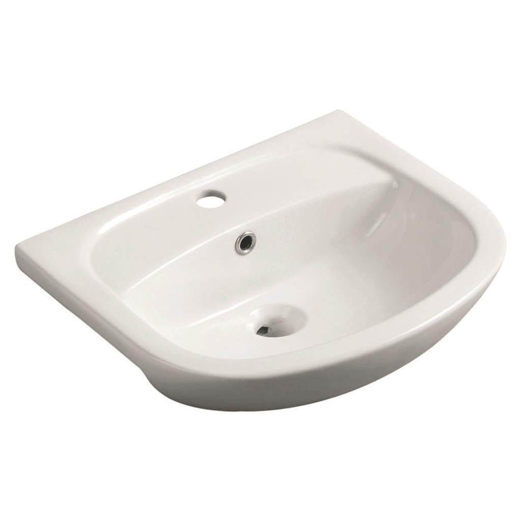 Eastbrook Osterley 1 Tap Hole Semi - Recessed Basin 500mm - White 26.0287 - TAP 'N' SHOWER