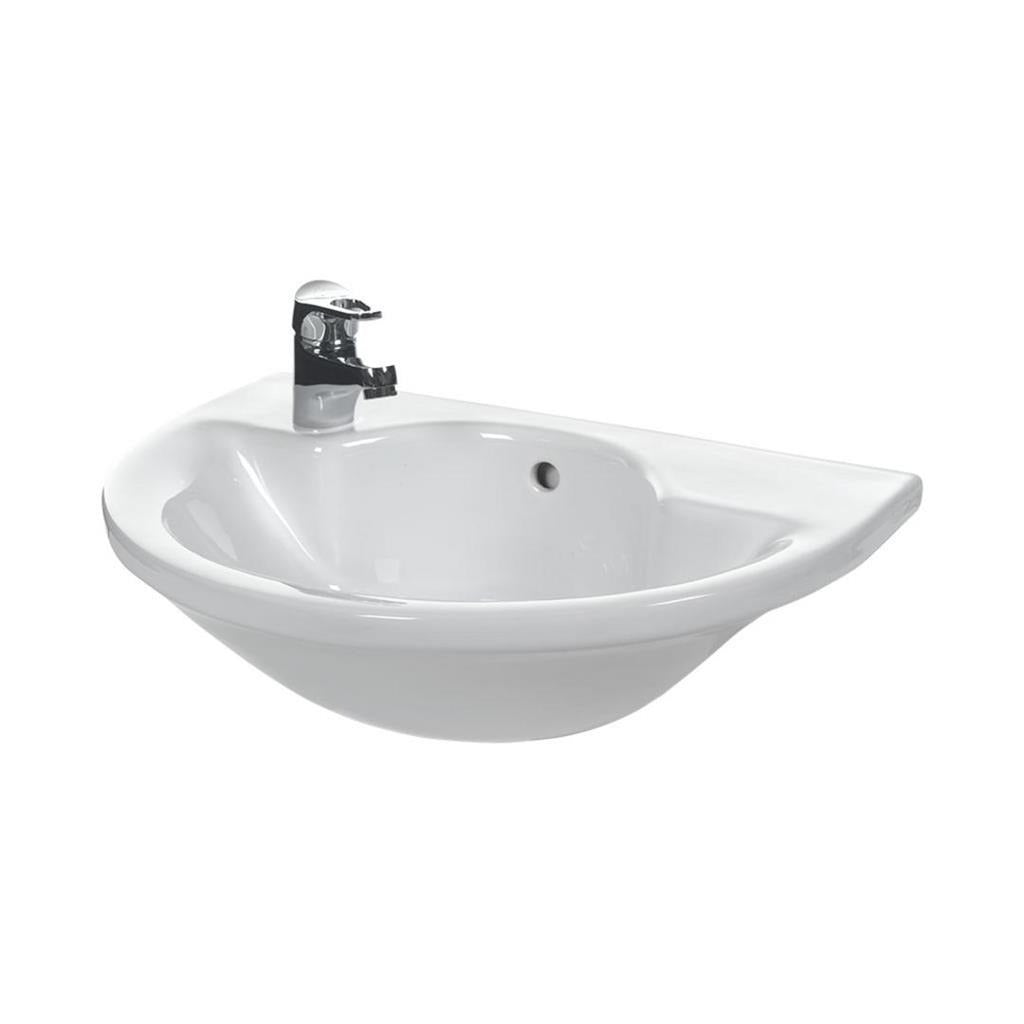 Eastbrook Kompact 1 Tap Hole Semi - Recessed Basin 560mm - White - 27.0361 - TAP 'N' SHOWER