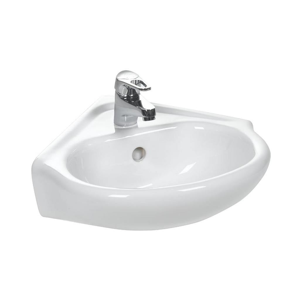 Eastbrook Kompact 1 Tap Hole Corner Cloakroom Basin 450mm - White - 27.0371 - TAP 'N' SHOWER