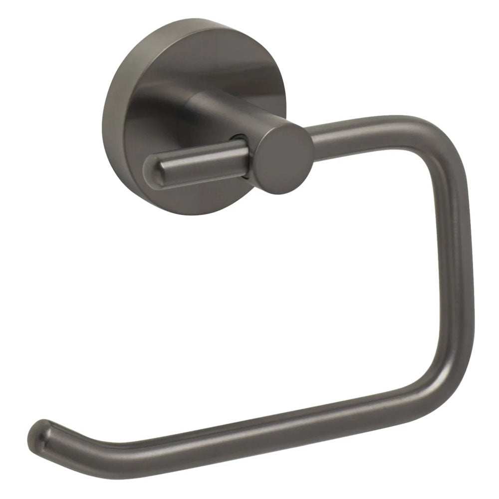 JTP Vos Toilet Roll Holder in brushed black metal with compact, sleek design for modern bathrooms