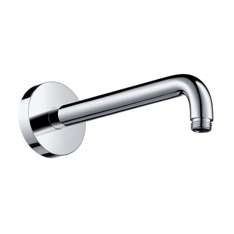 Hansgrohe Shower Arm 24.1 cm with chrome finish, brass construction, and universal fit for standard showerheads.