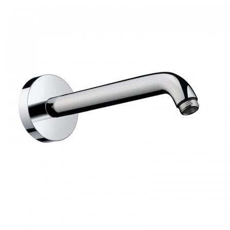 Hansgrohe Shower Arm 23 cm in shiny chrome finish with durable solid brass construction and standard 1/2 inch connection for easy installation