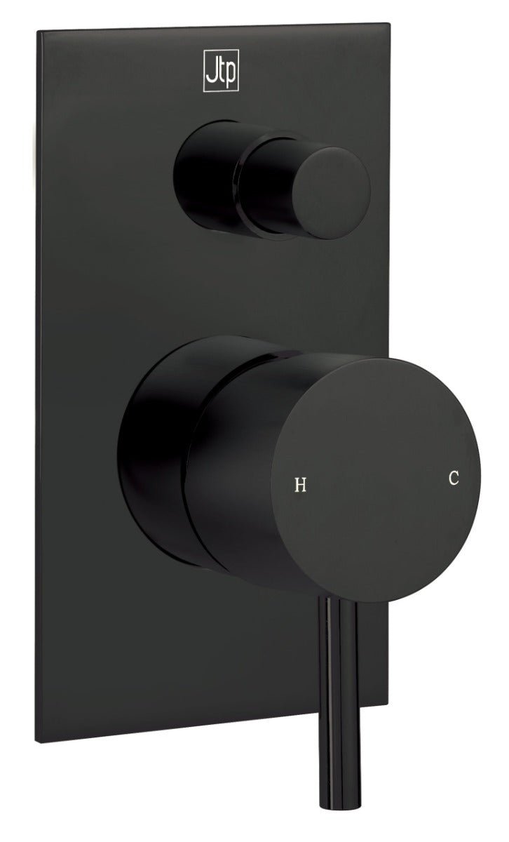 JTP VOS HP1 Single Lever Diverter Valve - Matt Black - 28075MB - TAP 'N' SHOWER