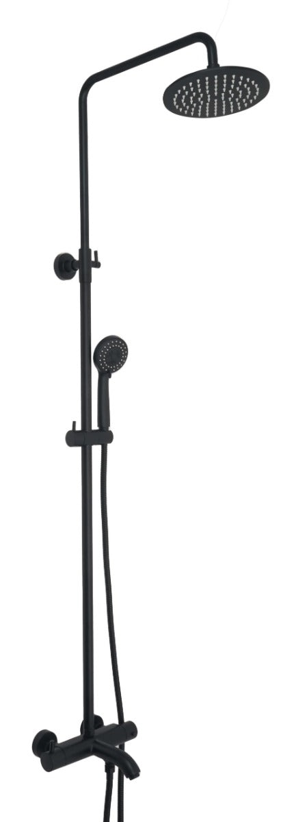 JTP VOS Thermostatic Bar Valve 3 Oulets Adjustable Riser with Multifunction Shower Handle - Matt Black - 28101MB