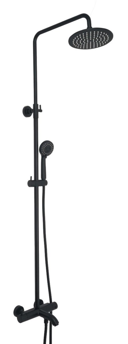 JTP VOS Thermostatic Bar Valve 3 Oulets Adjustable Riser with Multifunction Shower Handle - Matt Black - 28101MB - TAP 'N' SHOWER