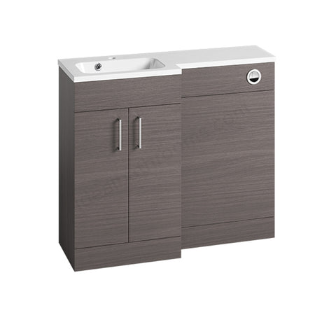 Oakham Montana Combination Basin & Toilet Vanity Unit Pack - Left Hand - 1000mm - Urban Grey - TAP 'N' SHOWER