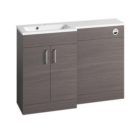 Oakham Montana Combination Basin & Toilet Vanity Unit Pack - Left Hand - 1100mm - Urban Grey - TAP 'N' SHOWER