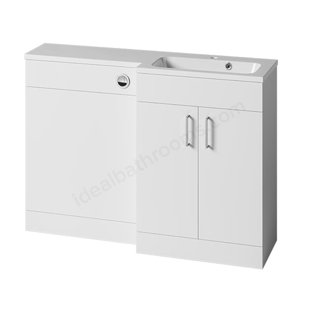 Oakham Montana Combination Basin & Toilet Vanity Unit Pack - Right Hand - 1200mm - Gloss White - TAP 'N' SHOWER