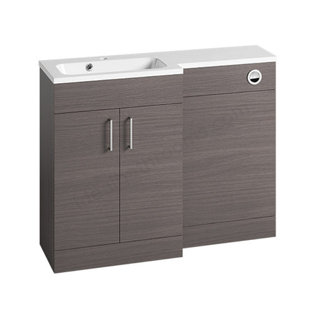 Oakham Montana Combination Basin & Toilet Vanity Unit Pack - Left Hand - 1200mm - Urban Grey - TAP 'N' SHOWER