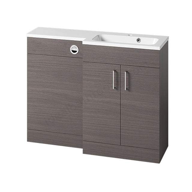 Oakham Montana Combination Basin & Toilet Vanity Unit Pack - Right Hand - 1200mm - Urban Grey - TAP 'N' SHOWER