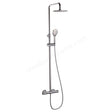 Oakham Clever Round Bar Shower Thermostatic With Fixed Head & Adjustable Handset - Chrome - TAP 'N' SHOWER