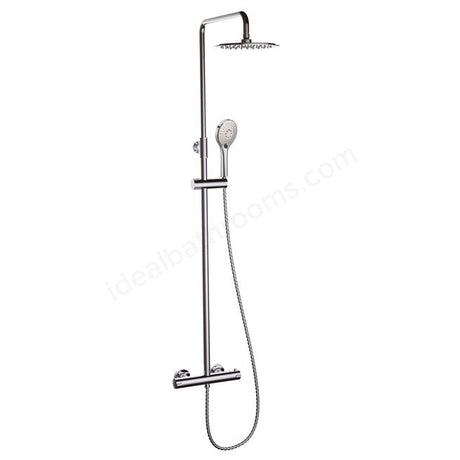 Oakham Clever Round Bar Shower Thermostatic With Fixed Head & Adjustable Handset - Chrome - TAP 'N' SHOWER