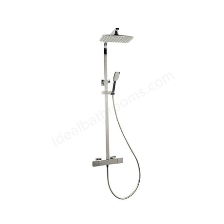 Oakham Nine Square Bar Shower Thermostatic With Fixed Head & Adjustable Handset - Chrome - TAP 'N' SHOWER