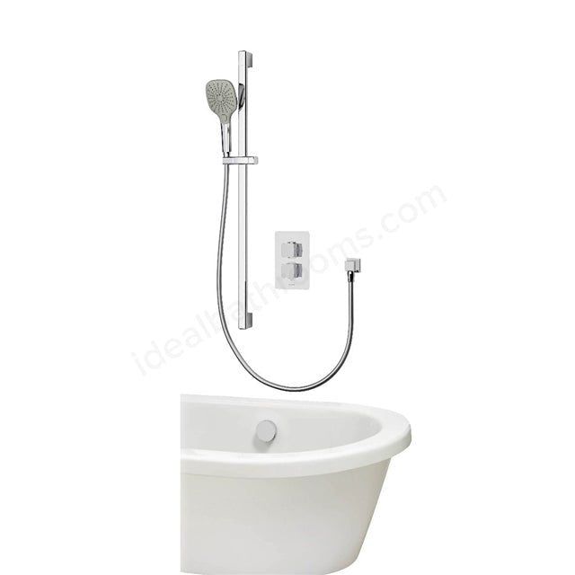 Aqualisa Dream concealed thermostatic mixer Dual Outlet With adj kit & bath fill - Square - DRMDCV2.ADBTXSQR - TAP 'N' SHOWER
