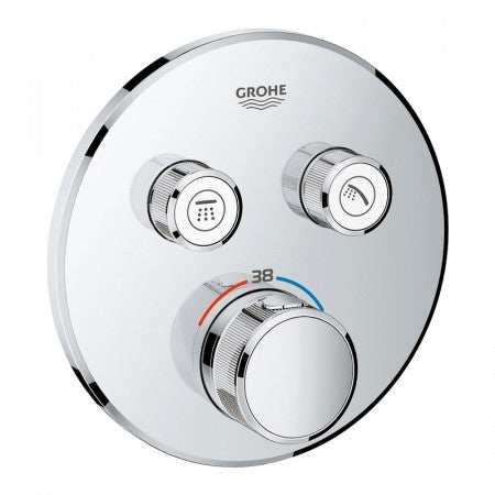 Grohe Grohtherm SmartControl Thermostat for Concealed Installation 2 Valves Round - Chrome - 29119000 - TAP 'N' SHOWER