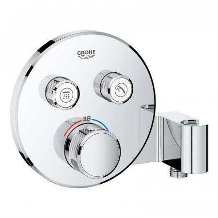 Grohe Grohtherm SmartControl Thermostat for Concealed Installation 2 Valves Round with Integrated Shower Holder - Chrome - 29120000 - TAP 'N' SHOWER
