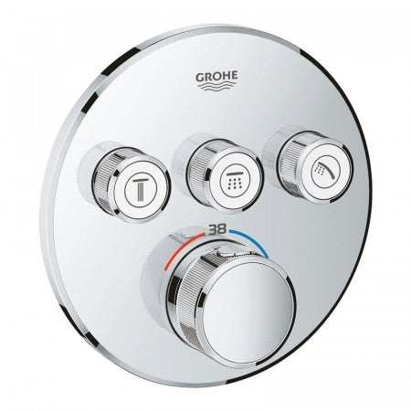 Grohe Grohtherm SmartControl Thermostat for Concealed Installation 3 Valves Round - Chrome - 29121000