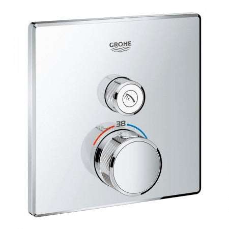 Grohe Grohtherm SmartControl Thermostatic Thermostat for Concealed Installation 1 Valve Square - Chrome - 29123000 - TAP 'N' SHOWER