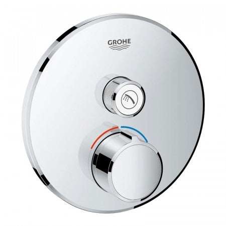 Grohe Grohtherm SmartControl Round Concealed Mixer Trimset 1 Valve - Chrome - 29144000