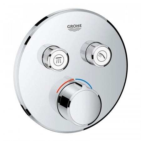 Grohe Grohtherm SmartControl Round Concealed Mixer Trimset 2 Valve - Chrome - 29154000 - TAP 'N' SHOWER