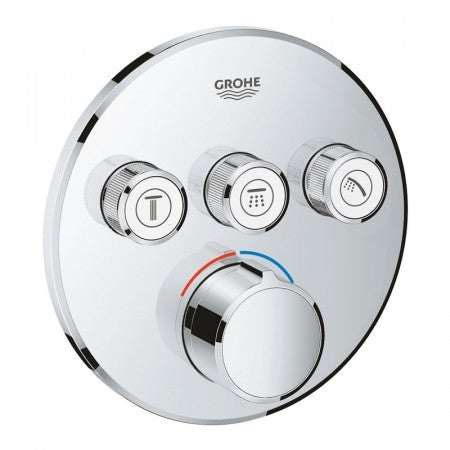 Grohe Grohtherm SmartControl Round Concealed Mixer Trimset 3 Valve - Chrome - 29146000 - TAP 'N' SHOWER