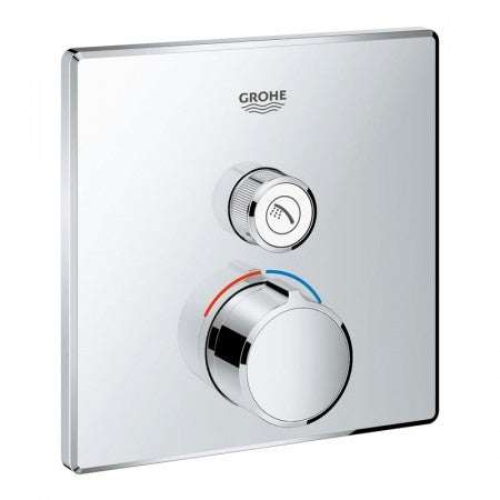 Grohe Grohtherm SmartControl Square Concealed Mixer Trimset 1 Valve - Chrome - 29147000 - TAP 'N' SHOWER