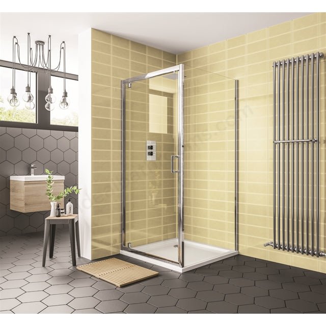Oakham Spring8 Pivot Shower Door 8mm thick glass 760mm - TAP 'N' SHOWER