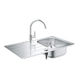 Grohe Bau Kitchen Sink And Tap Bundle - Stainless Steel - 31562SD1 - TAP 'N' SHOWER