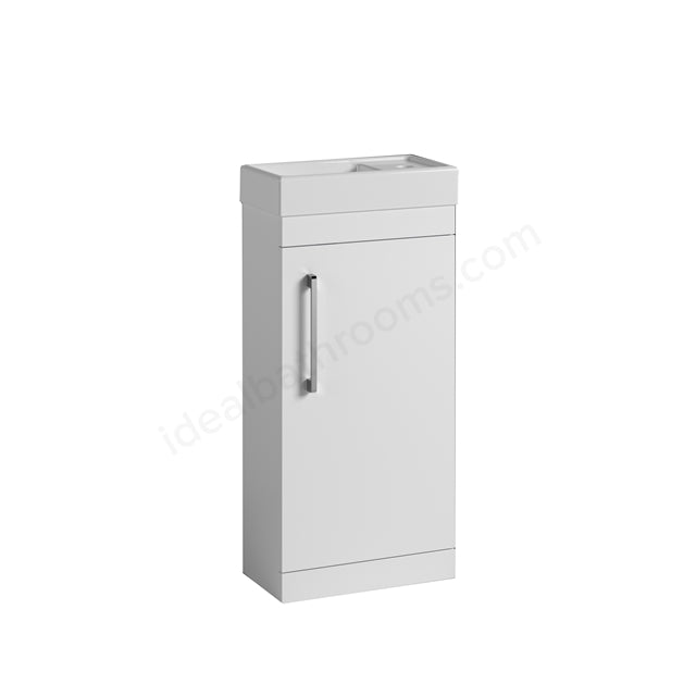 Oakham Montana Cloakroom Vanity Unit & 1 Tap Hole Basin 385mm x 770mm Gloss White - TAP 'N' SHOWER