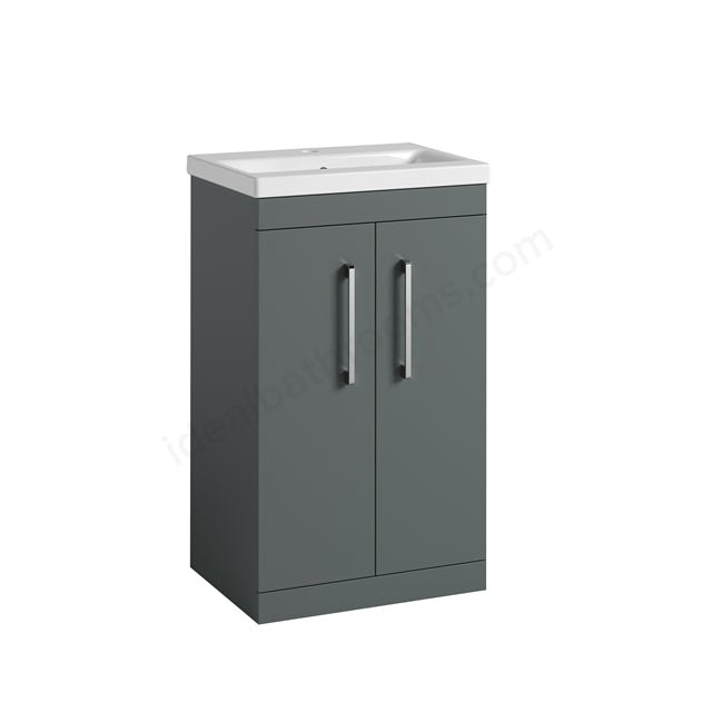 Oakham Montana Floor Standing Vanity Unit & 1 Tap Hole Basin 2 Door 500mm x 820mm Forest Green - TAP 'N' SHOWER