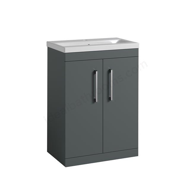 Oakham Montana Floor Standing Vanity Unit & 1 Tap Hole Basin 2 Doors - 600mm x 820mm - Forest Green - TAP 'N' SHOWER