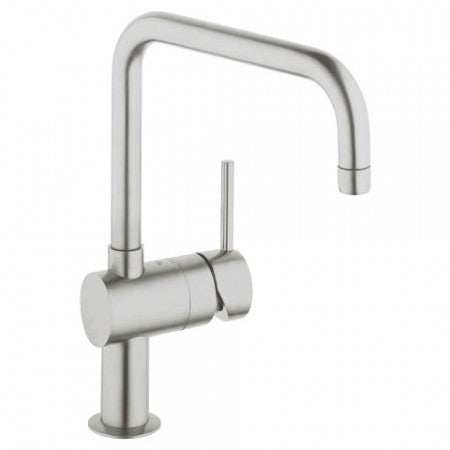 Grohe Minta Single Lever Kitchen Sink Mixer U - Spout - Supersteel - 32488DC0 - TAP 'N' SHOWER