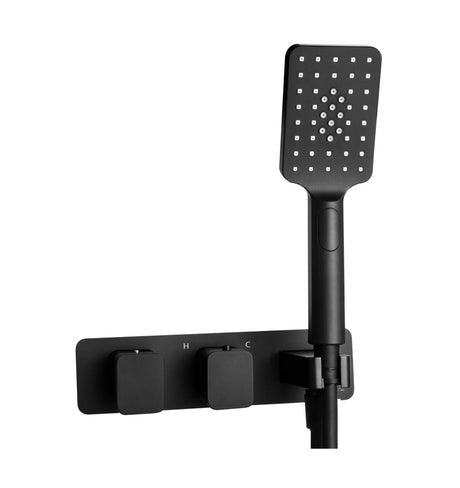 JTP HIX Thermostatic Concealed 2 Outlet Shower Valve - Matt Black - 385868MB