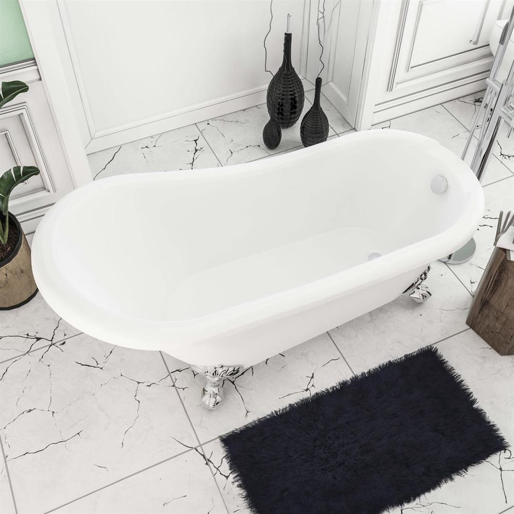 Eastbrook Trowbridge Freestanding Bath 1560mm x 720mm - White - 33.0022 - TAP 'N' SHOWER
