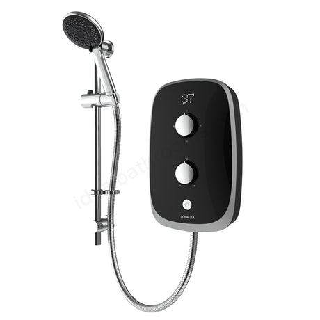 Aqualisa eVolve 8.5kW Electric Shower with Adjustable Head - Black/Satin Silver - VOTZ25 - TAP 'N' SHOWER