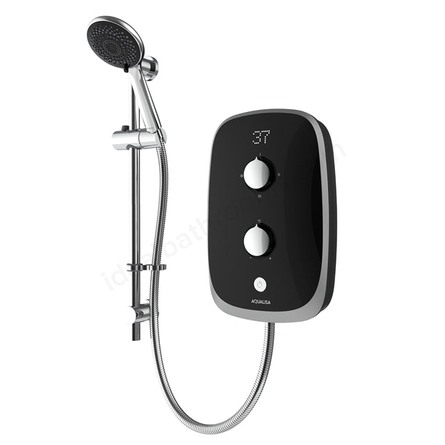 Aqualisa eVolve 10.5kW Electric Shower with Adjustable Head - Black/Satin Silver - VOTZ27 - TAP 'N' SHOWER