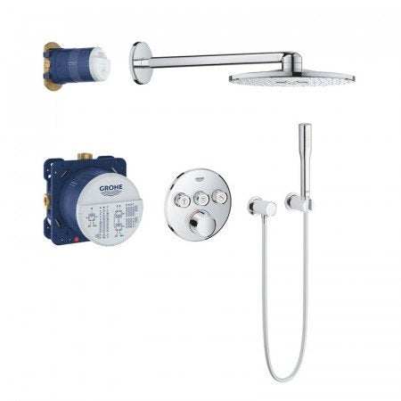 Grohe Grohtherm SmartControl Perfect Round Shower Set with 3 Valve - Chrome - 34709000 - TAP 'N' SHOWER