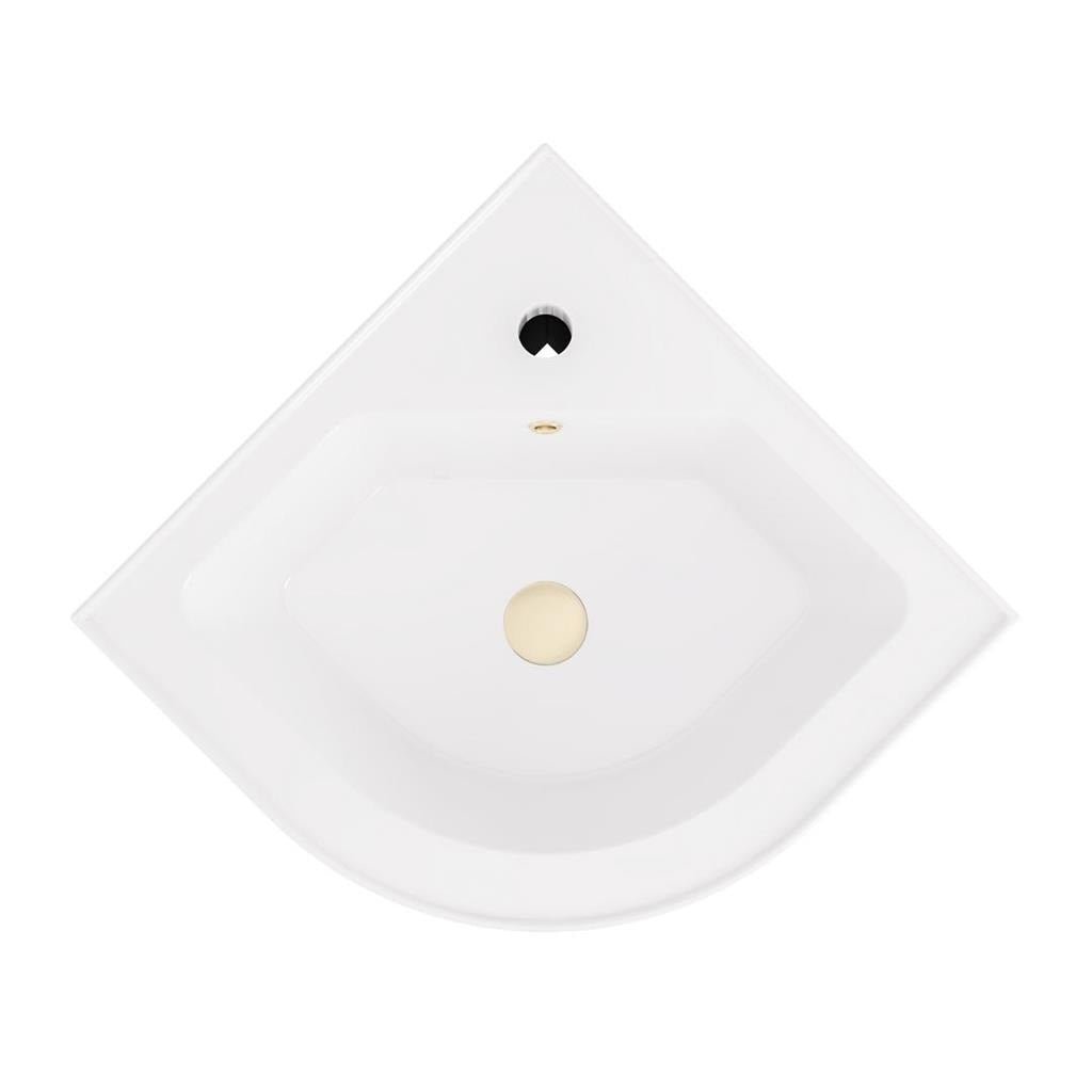 Eastbrook Hardwick Polymarble Corner Basin & Overflow 430mm - White - 36.2028 - TAP 'N' SHOWER