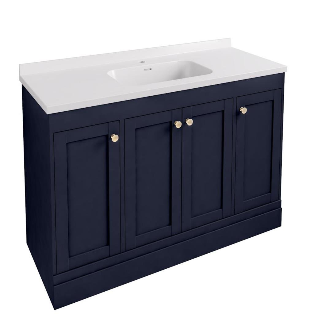 Eastbrook Hardwick Polymarble Square Single Bowl Basin 1200mm - White - 36.2047 - TAP 'N' SHOWER