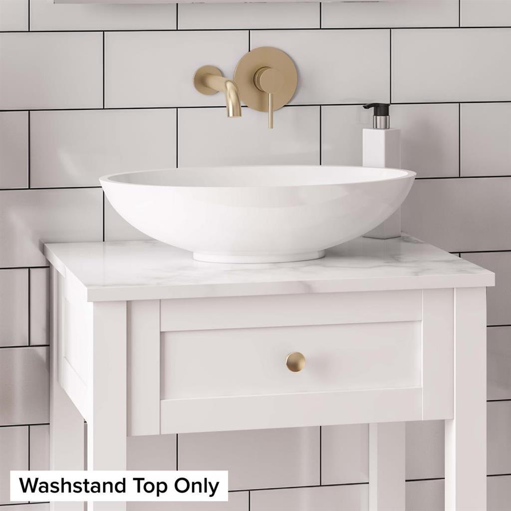 Eastbrook Hardwick Washstand Quartz Top 600mm - White - 36.2068 - TAP 'N' SHOWER