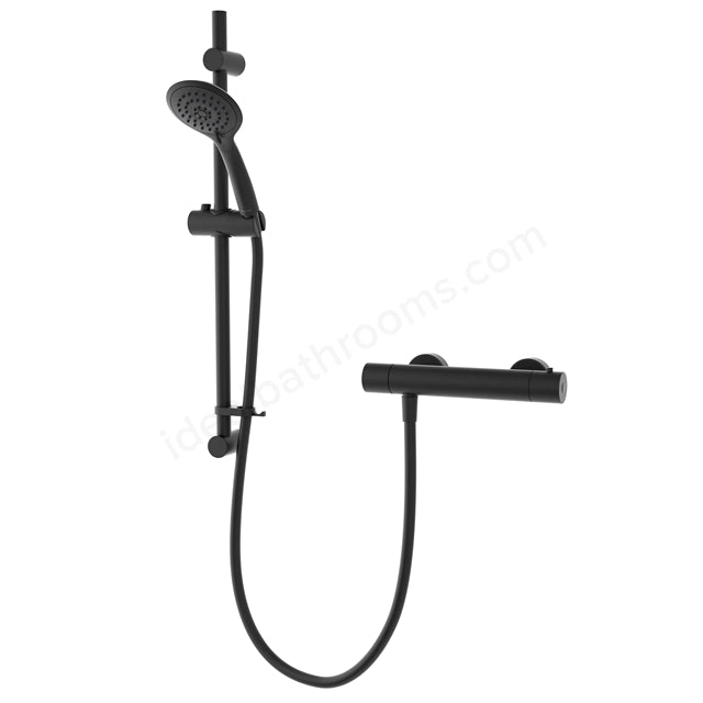Aqualisa AQ Cool Touch Round Bar Valve inc Fixing Kit LP/HP - Matt Black - AQ75BAR1.MB - TAP 'N' SHOWER