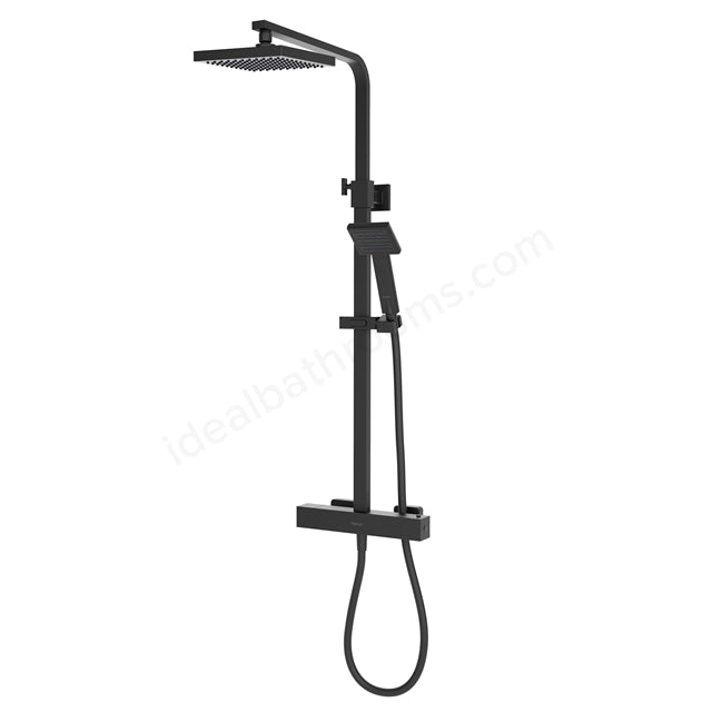 Aqualisa AQ Cool Touch Square Shower Column including Fixing Kit - Matt Black - AQSQBAR2.MB - TAP 'N' SHOWER