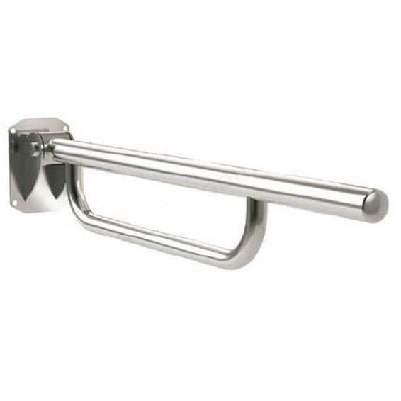 Bathex Friction 800mm Single Arm Concealed Stainless Steel Support Rail with Towel Rail - Mirror Polished - 35840MP - TAP 'N' SHOWER