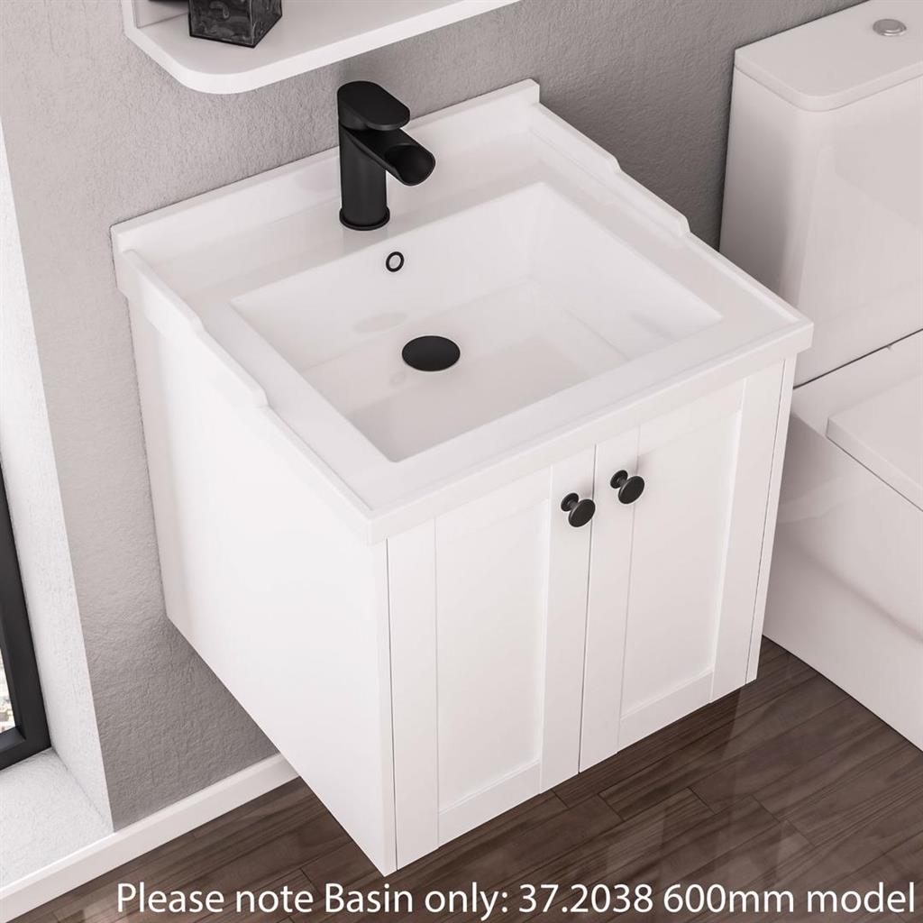 Eastbrook Hardwick Square Ceramic Basin 900mm - White - 37.2044 - TAP 'N' SHOWER